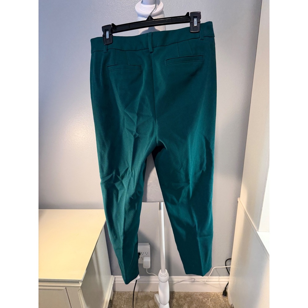 Talbots Hampshire Ankle Pants Women 8 Forest Green Textured Straight Leg Trouser - Picture 4 of 7